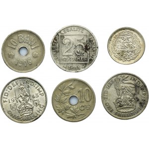 Set, Great Britain, France, Belgium, Romania and Netherlands, Mix od coins (6 pcs.)