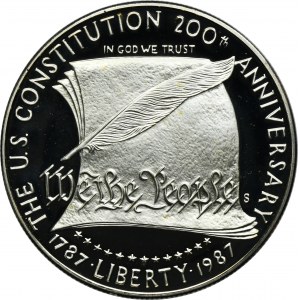 USA, 1 sanfranciský dolár 1987 S - 200. výročie prijatia ústavy
