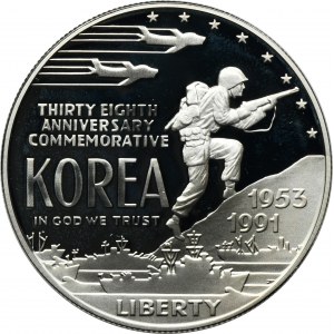 USA, 1 dolar Philadelphia 1991 P - 38. výročí korejské války