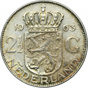 Holandsko, Juliana, 2 1/2 Gulden Utrecht 1963