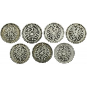 Set, Germany, German Empire, Wilhelm I, 1 Mark (7 pcs.)