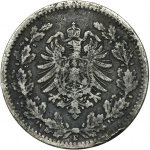 Nemecko, Nemecké cisárstvo, Wilhelm I, 50 Feniges Dresden 1877 E - RARE