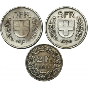 Set, Switzerland, Francs (3 pcs.)