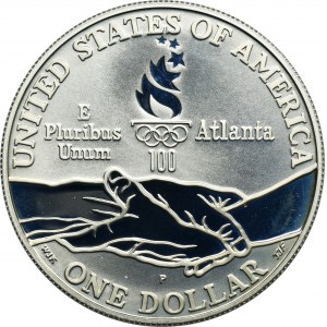 USA, 1 Dollar Philadelphia 1995 P - Centenary of the Olympic and Paralympic Games