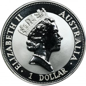 Austrália, Elizabeth II, 1 dolár Perth 1992 - Kukabura