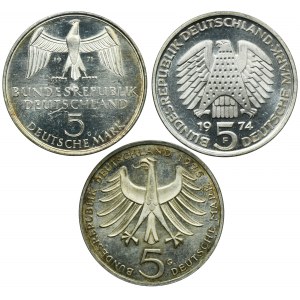 Set, Germany, FRG, 5 Mark (3 pcs.)