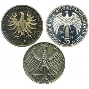 Set, Germany, FRG, 5 Mark (3 pcs.)