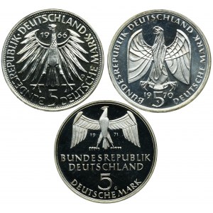 Set, Germany, FRG, 5 Mark (3 pcs.)