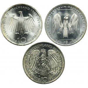 Set, Germany, FRG, 10 Mark (3 pcs.)