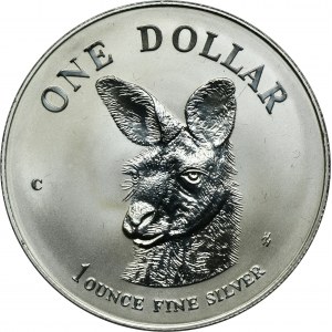 Austrálie, Alžběta II, 1 dolar Canberra 1995 - Stříbrný klokan