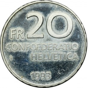 Švajčiarsko, 20 frankov Bern 1993 B - 500. výročie narodenia Paracelsa