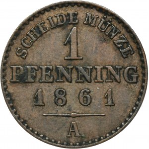 Germany, Kingdom of Prussia, Wilhelm I, 1 Pfennig Berlin 1861