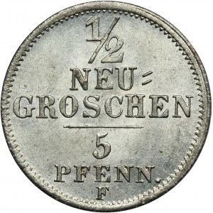 Germany, Kingdom of Saxony, Friedrich August II, 1/2 Neugroschen = 5 Pfennige Dresden 1855 F