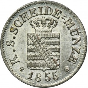 Germany, Kingdom of Saxony, Friedrich August II, 1/2 Neugroschen = 5 Pfennige Dresden 1855 F
