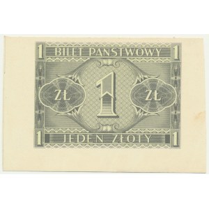 1 złoty 1938 with print only on the back