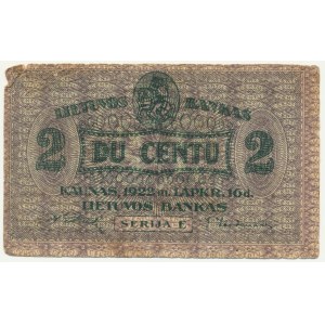 Lithuania, 2 Centu 1922