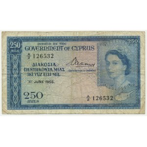 Cyprus, 250 Mils 1955