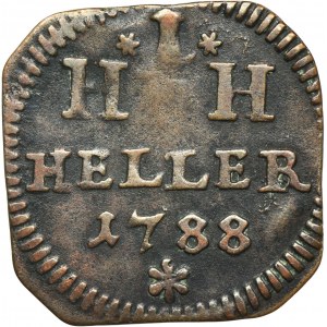 Germany, Saxony-Hildburghausen, Joseph Friedrich, 1 Heller klippe 1788