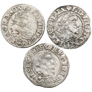 Súprava, Rakúsko, Ferdinand II a Ferdinand III, 3 krajcary (3 kusy).