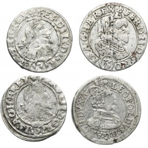 Set, Austria, Ferdinand II, Ferdinand III and Leopold V, 3 Kreuzer (4 pcs.)