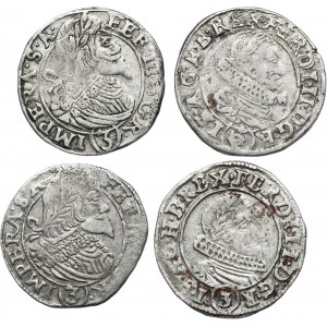 Súprava, Rakúsko, Ferdinand II a Ferdinand III, 3 krajcary (4 kusy).