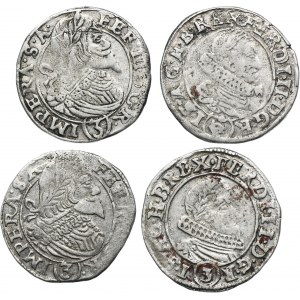 Set, Austria, Ferdinand II and Ferdinand III, 3 Kreuzer (4 pcs.)