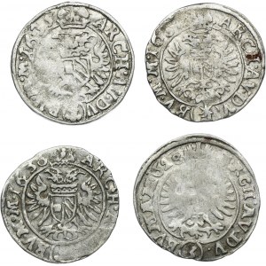 Sada, Rakousko, Ferdinand II, 3 krajcary (4 kusy).