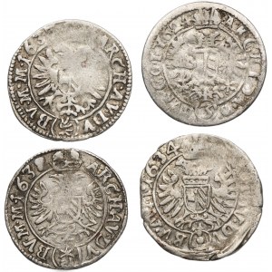 Súprava, Rakúsko, Ferdinand II, 3 krajcary (4 kusy).