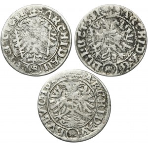 Súprava, Sliezsko, vláda Habsburgovcov, Ferdinand II, 3 vroclavské krajcary (3 kusy).