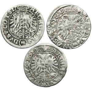Sada, Slezsko, vláda Habsburků, Ferdinand II, 3 Krajcars Wroclaw 1627-1629 HR (3 ks).