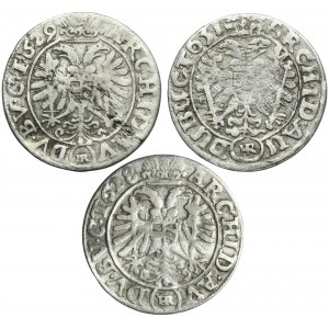 Set, Silesia, Habsburg rule, Ferdinand II, 3 Kreuzer Breslau HR (3 pcs.)