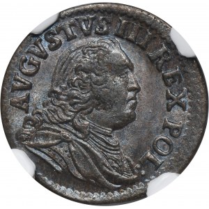 Augustus III of Poland, Schilling Grünthal 1751 - NGC MS64 BN