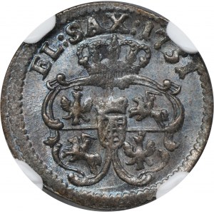 Augustus III of Poland, Schilling Grünthal 1751 - NGC MS64 BN
