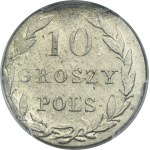 Poľské kráľovstvo, 10 grošov Varšava 1830 KG - PCGS MS62 - ROTS