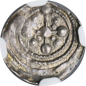 Boleslaw III Wrymouth, Denarius - Fight with Dragon - NGC MS62