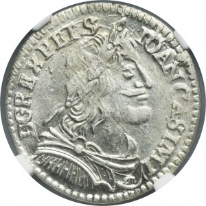 Ján II Kazimír, Ort Wschowa 1650 - NGC MS62 - vzácne