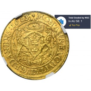 John II Casimir, Ducat Danzig 1653/1 GR - NGC AU58 - ex.Frazer