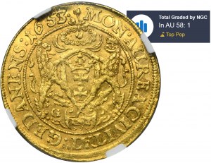 John II Casimir, Ducat Danzig 1653/1 GR - NGC AU58 - ex.Frazer