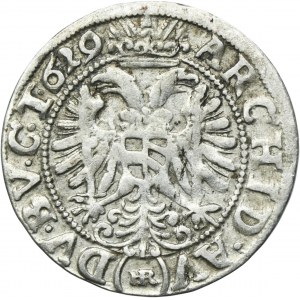 Silesia, Habsburg rule, Ferdinand II, 3 Kreuzer Breslau 1629 HR