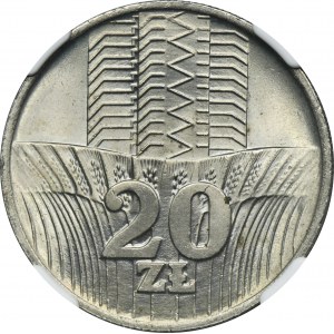 20 złotych 1973 Wieżowiec i kłosy - NGC MS66