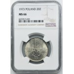 20 złotych 1973 Wieżowiec i kłosy - NGC MS66