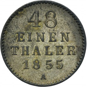 Nemecko, Meklenbursko-Strelitzské veľkovojvodstvo, George, 1/48 Thaler Berlin 1855 A
