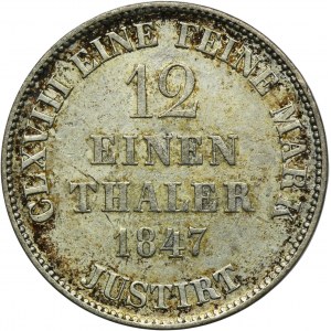 Německo, Hannoverské království, Ernest August, 1/12 Thaler Hanover 1847 S