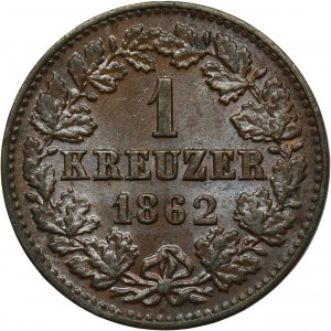 Germany, Duchy of Nassau, Adolph, 1 Kreuzer Wiesbaden 1862