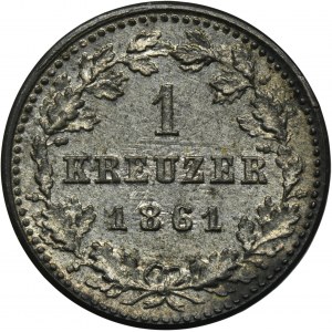 Germany, Duchy of Nassau, Adolph, 1 Kreuzer Wiesbaden 1861