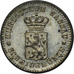 Germany, Duchy of Nassau, Adolph, 1 Kreuzer Wiesbaden 1861