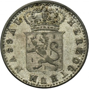 Germany, Duchy of Nassau, Adolph, 6 Kreuzer Wiesbaden 1855