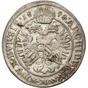 Silesia, Habsburg rule, Leopold I, 3 Kreuzer Breslau 1698 MMW