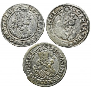 Set, John II Casimir, 6 Groschen 1665 (3 pcs.)