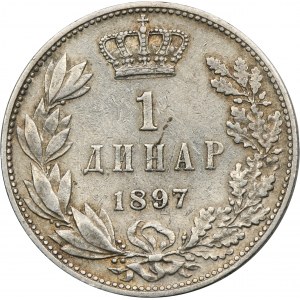 Serbia, Alexander I, 1 Dinar 1897